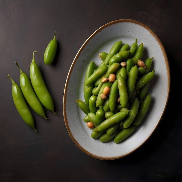 Healthy Snack of Fresh Edamame in a Bowl