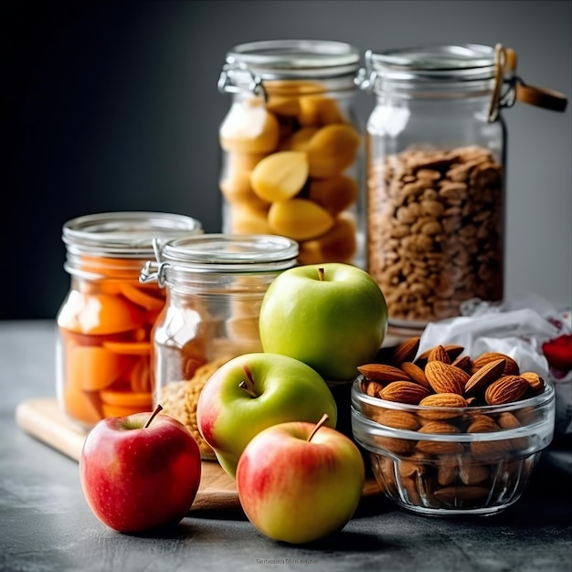 Healthy Snacks in kitchen table