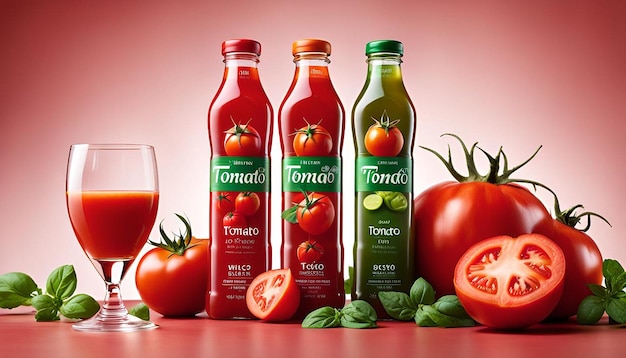 Photo healthy tomato juice perfect for drink catalog