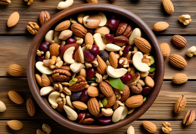 Healthy trail mix snack made of nuts walnut almond