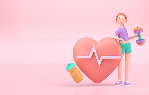 Healthy training 3D render