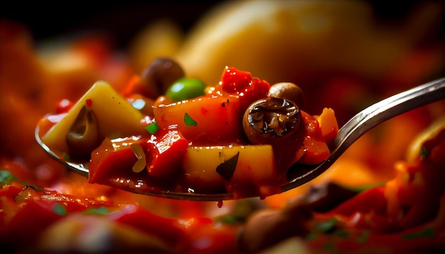 Healthy vegetarian lunch Grilled vegetable salad plate generated by AI