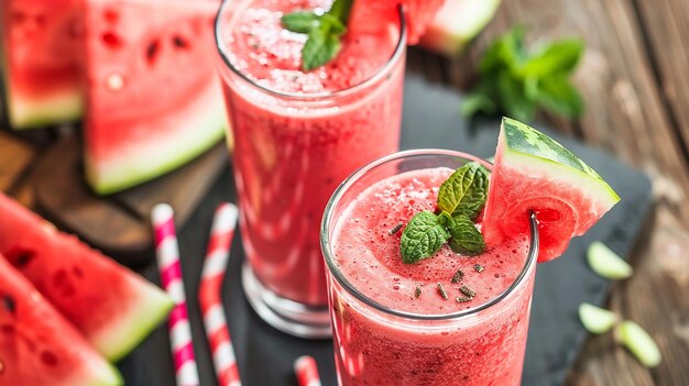 Healthy watermelon shake sunny days