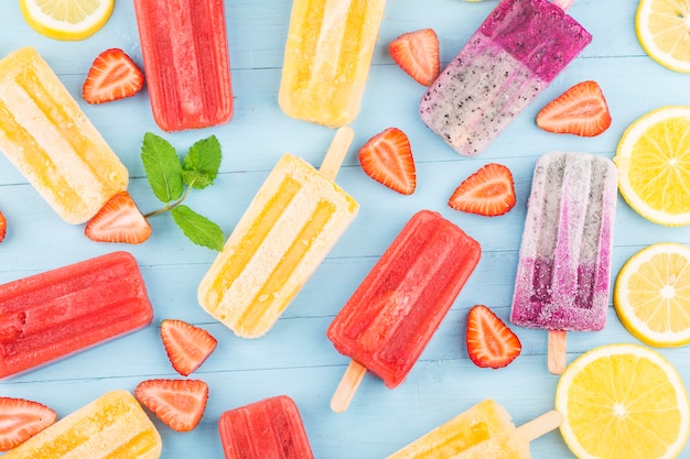 Healthy whole fruit popsicles