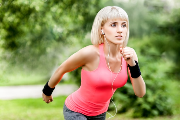 Healthy young woman stretching before Fitness and Exercise