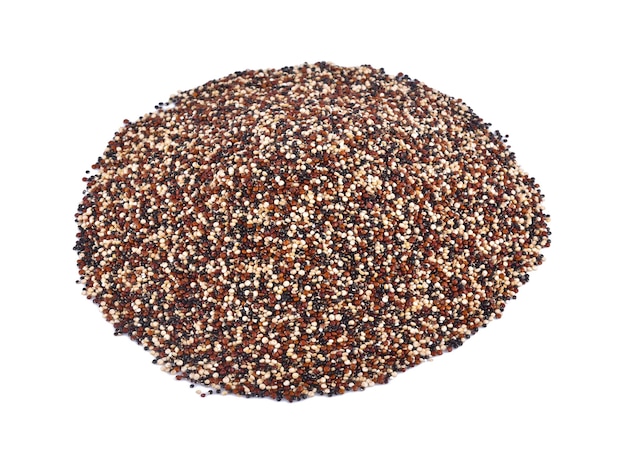 Heap of chia seeds isolated on white background