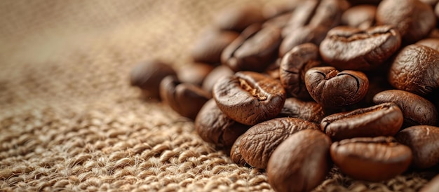 Heap of coffee beans on table