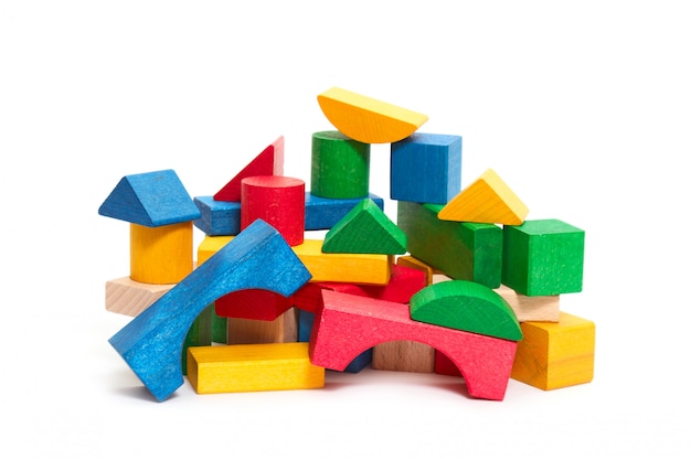 Heap of color bricks