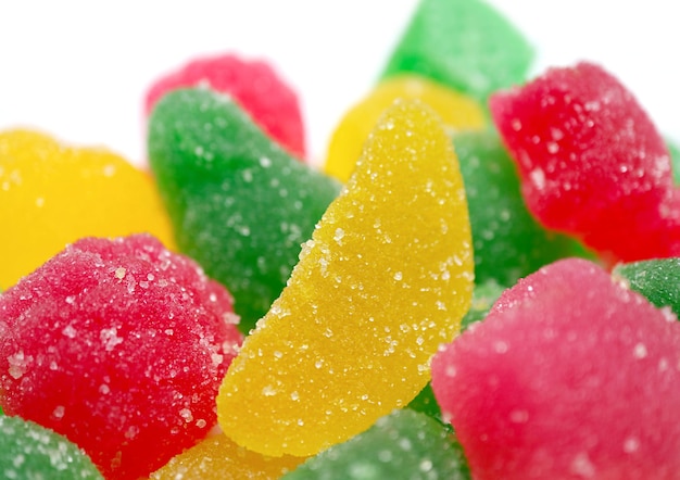 Heap of Colorful Fruity Flavor Sugar Coated Jelly Candies