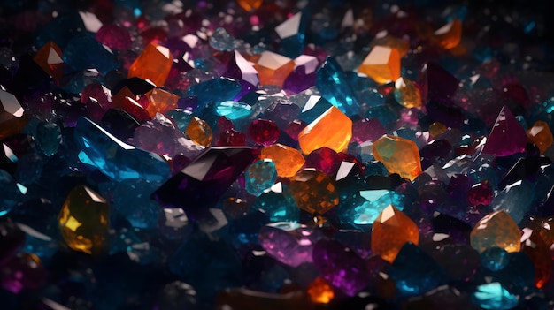 Heap of colorful gems