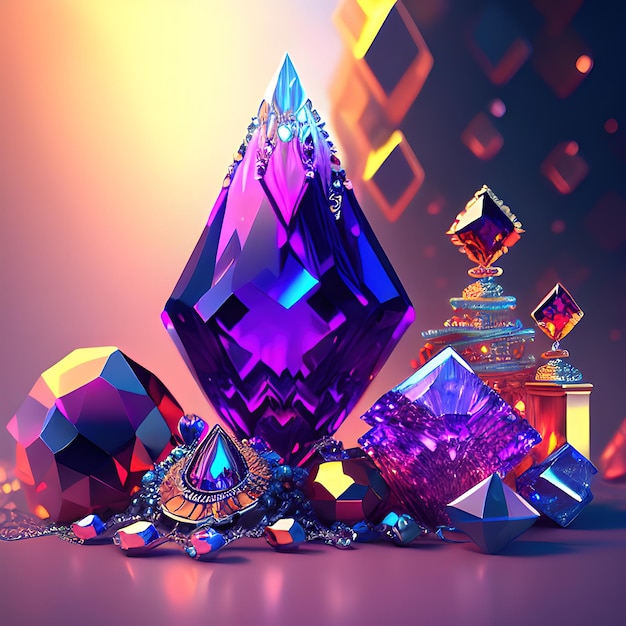 a heap of crystals and jewels