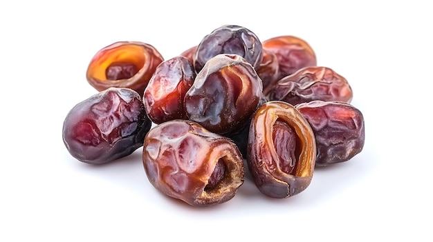 A Heap of Dates on a White Background