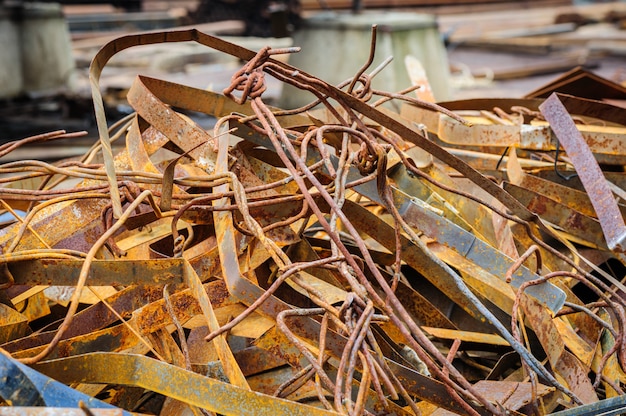 Heap of rusty metal-scrap