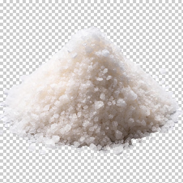 Heap of white salt isolated on transparent background