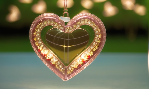 Photo heart 3d concept art for valentine day love romantic background with copy space generative ai