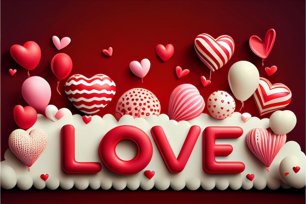 Heart Background Happy Valentines Day Romantic Creative