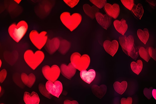 Heart bokeh background hearts red