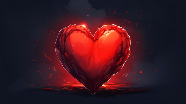 Heart cartoon on a solid background