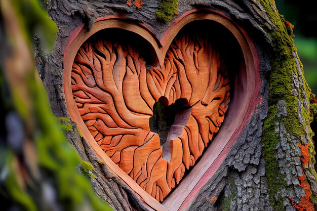 Heart Carved in European Beech