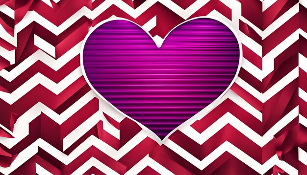 Photo heart and chevron stripes pattern