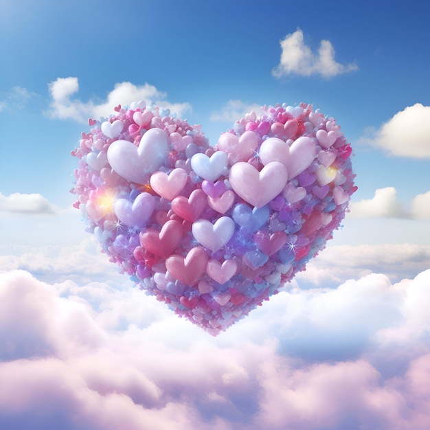 Heart in the clouds Valentines Day