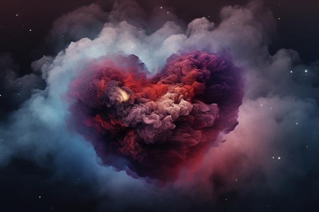 A heart in the clouds with the word love on it