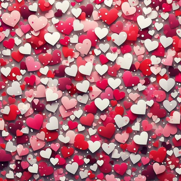 Heart Confetti Celebration Background