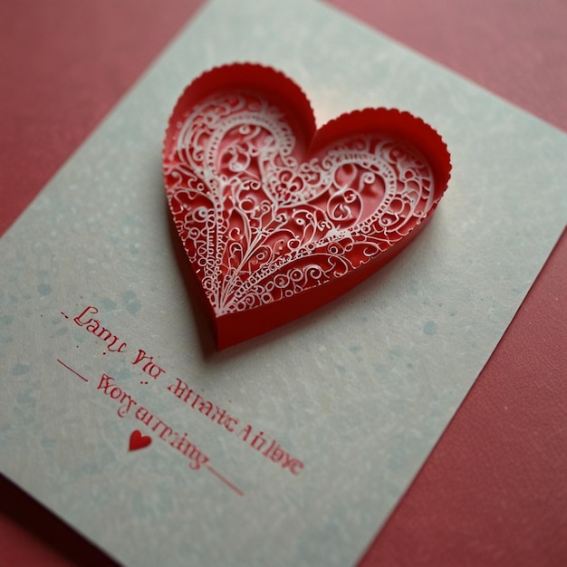 Photo a heart design valentine card