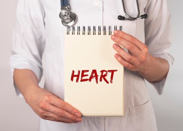 Heart diseases inscription on paper in doctor hands