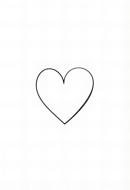 a heart drawn on a white background with a black outline