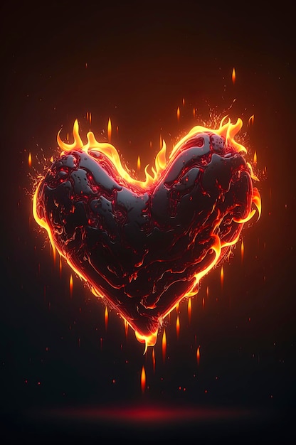 Heart on fire Red heart heart wallpaper