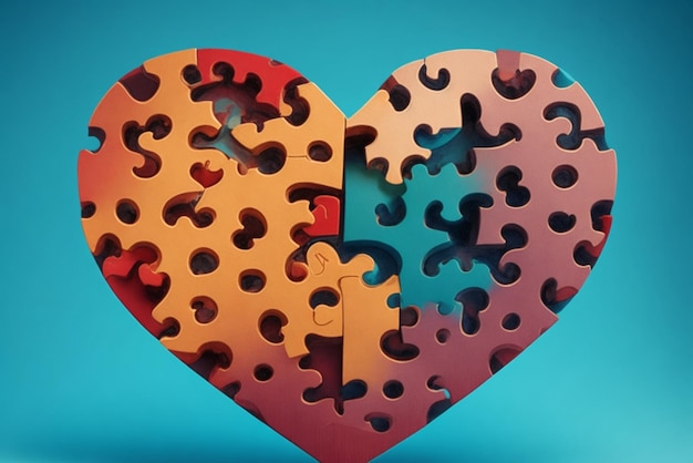 a Heart Formed By Puzzles Representing The Search For Emotional Complementarity