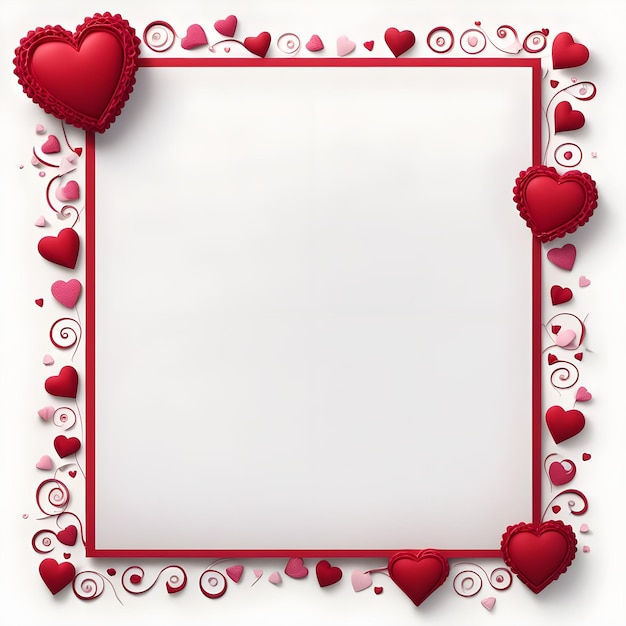 a heart frame with a red heart and a white background with a frame that says valentines