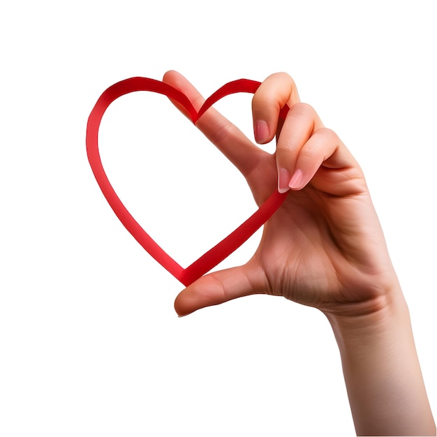 Photo heart in hands shape white background