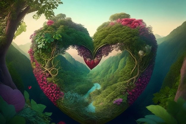 a Heart In Harmony With Nature Representing The Connection Between Love And The Environment