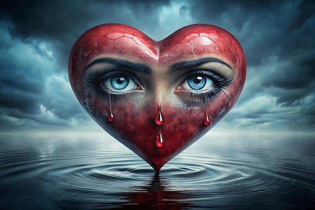 Photo heart heavy tears unspoken a soul drowned in sorrow