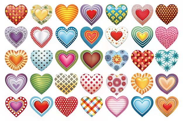 Photo heart icons collection with various shapes