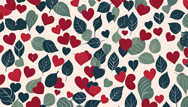 Photo heart and leaf pattern