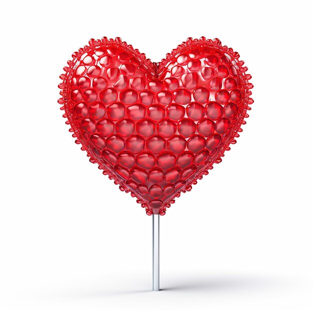 Photo a heart lollipop isolated on clear background