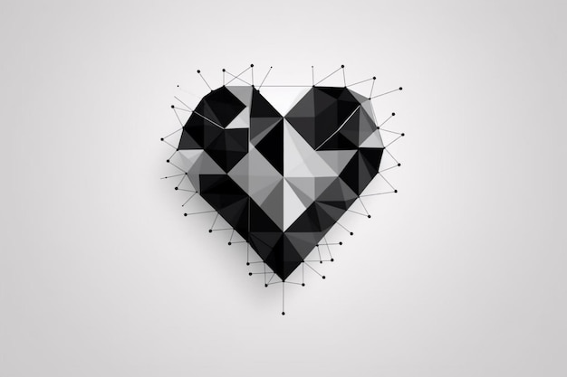 Photo heart low polygon