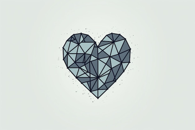 Photo heart low polygon