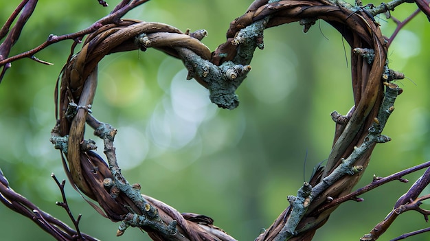 Photo a heart made of barbed wire with the word love on it