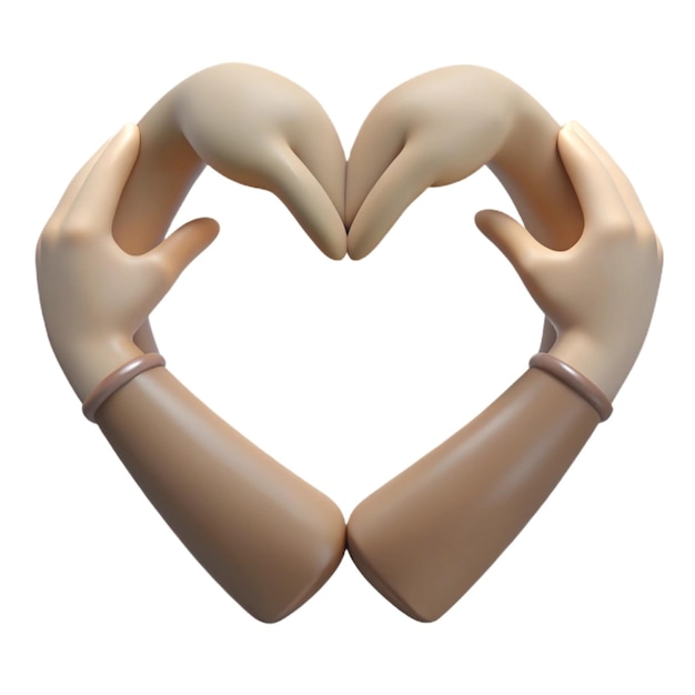 Photo a heart made by hands with a white background