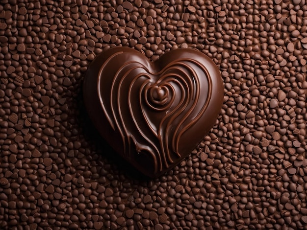 a heart made of chocolate is on a table