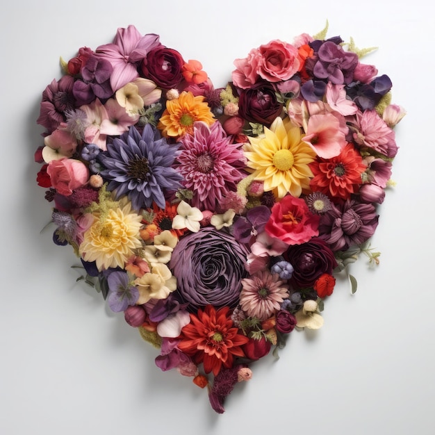 a heart made of flowers is made of flowers