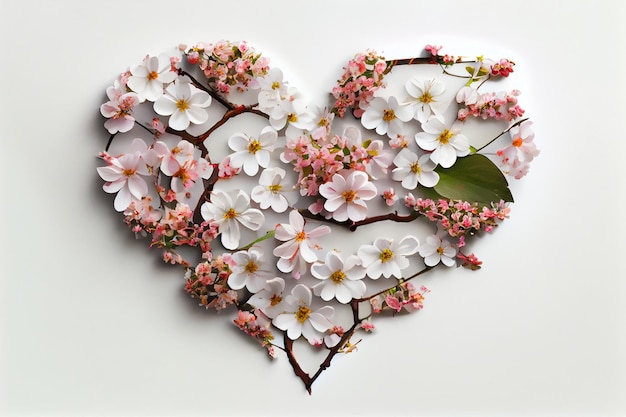 A heart made of flowers is made of flowers