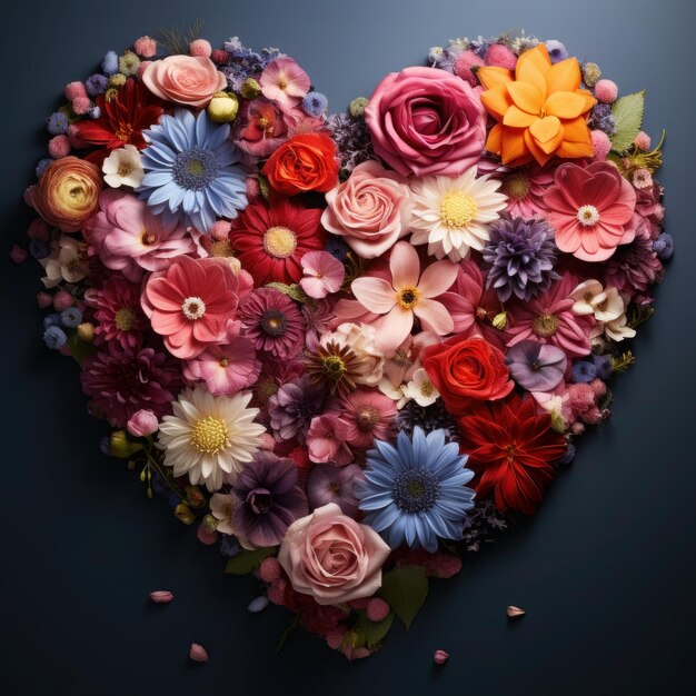 a heart made of flowers with a heart that says quot flowers quot