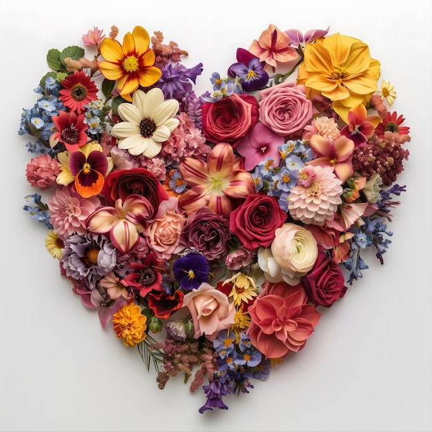 a heart made of flowers with a heart that says quot flowers quot