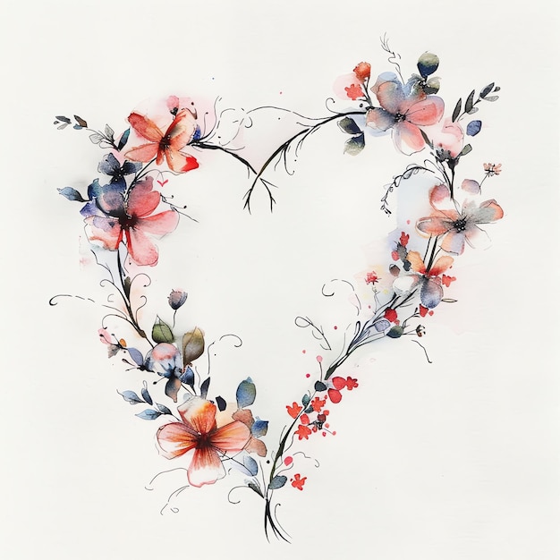 a heart made of flowers with the word love in the middle