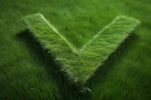 Heart made from grass esg love concept ai generated